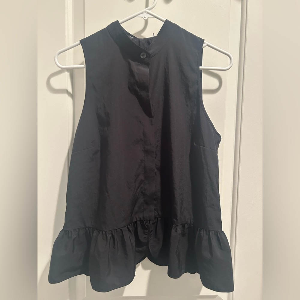 Elegant Black Sleeveless Peplum Top by L.A. Designer, Engle Robert Medium NWT